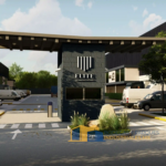 vista frontal de la entrada